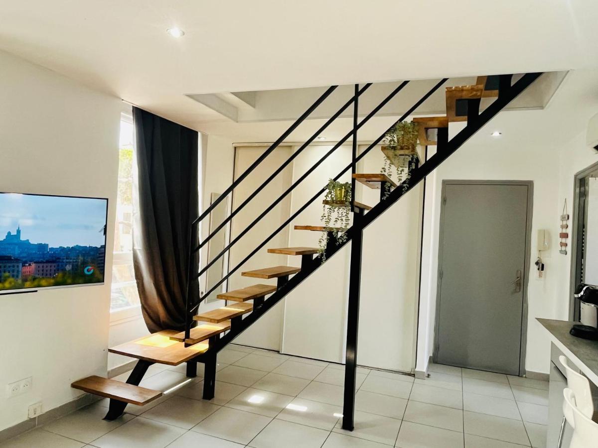 Superbe Duplex Design Neuf 2 Chambres, Climatise Tout Confort, Facile D,Acces Stationnement Gratuit Marseille Exterior photo